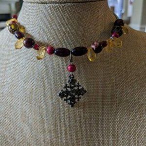 Beautiful And Colorful Choker Style Necklace